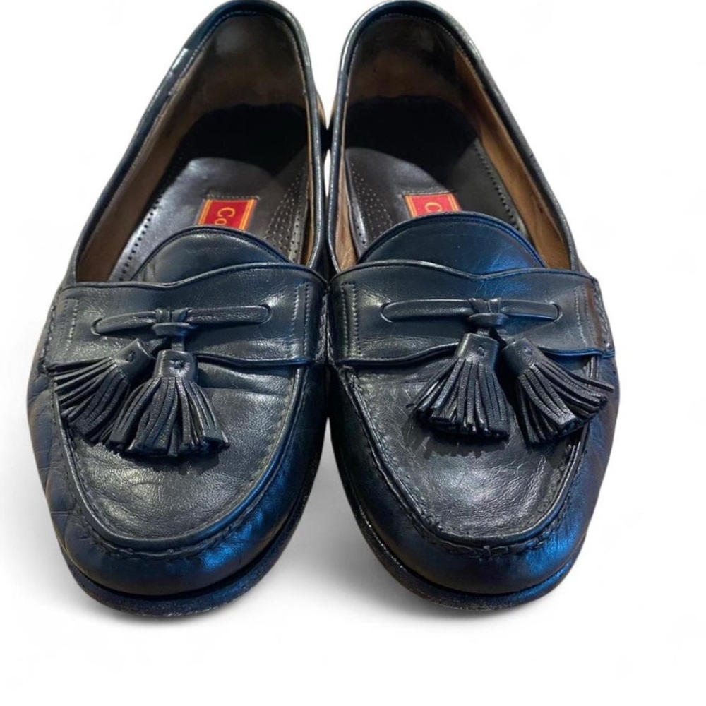 Cole Haan Black Leather Tassel Loafers